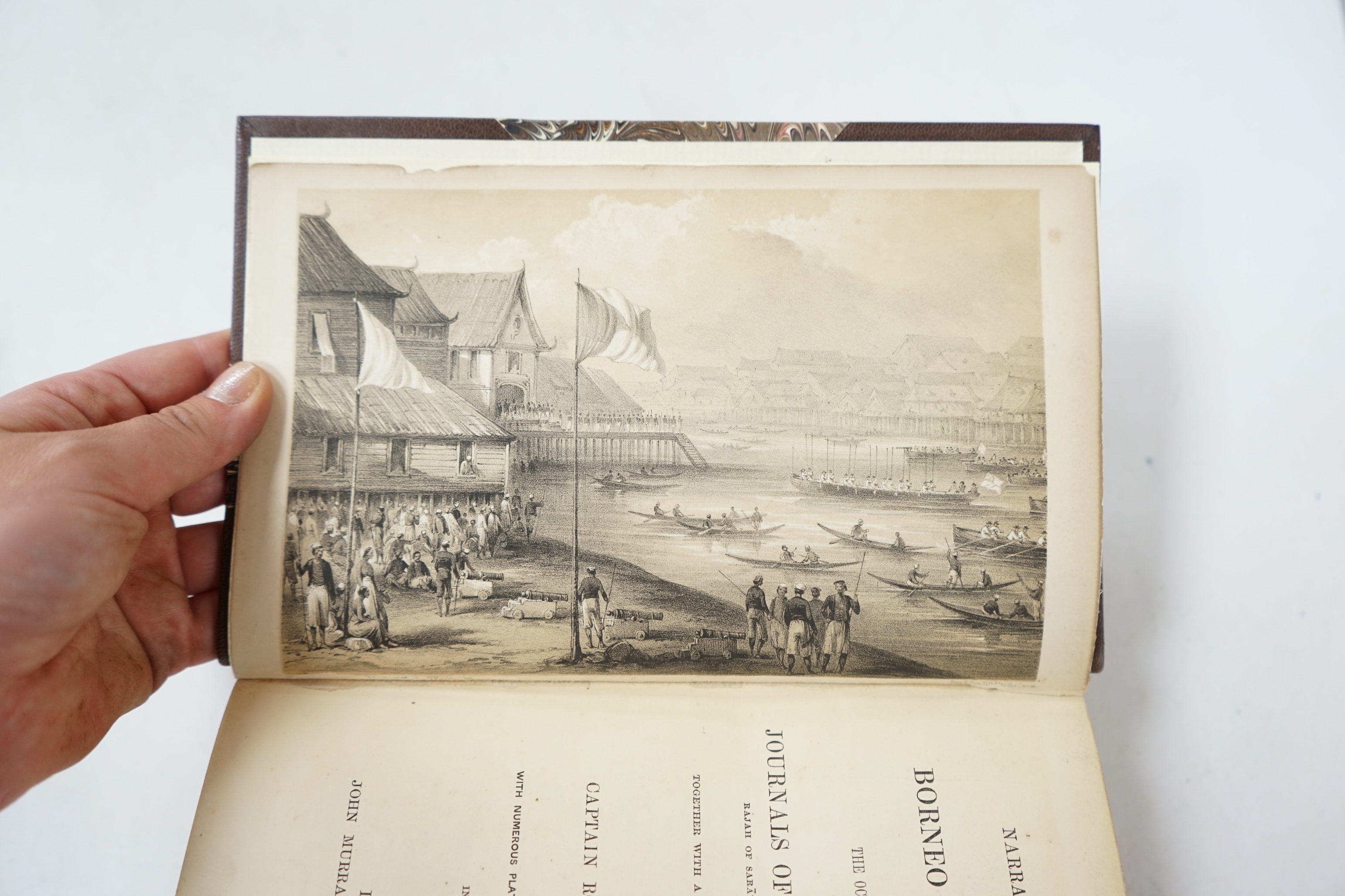 Mundy, Captain Rodney - Narrative of Events in Borneo and Celebes, down to the Occupation of Labuan... together with a Narrative of the Operations of H.M.S. Iris. 2 volumes, 1st edition, 1848